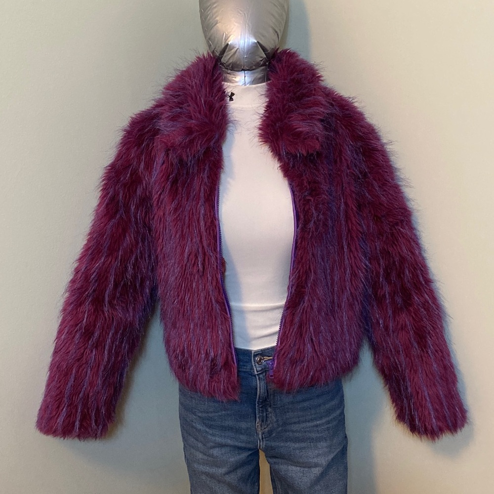 Le Chateau Purple Teddy Jacket
